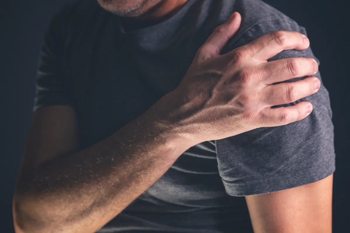 A man in need of rotator cuff surgery